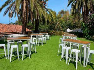 Terraza mesa alta rectangular versalles