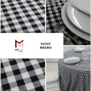 mantel vichy negro
