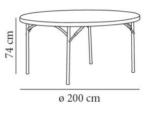 MESA PLEGABLE REDONDA 200 CM DIÁMETRO - Imagen 2
