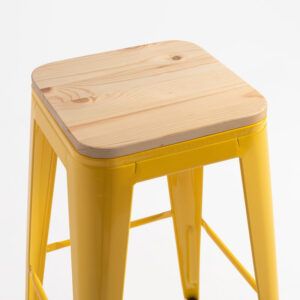 TABURETE TÓLIX ASIENTO MADERA - Imagen 3