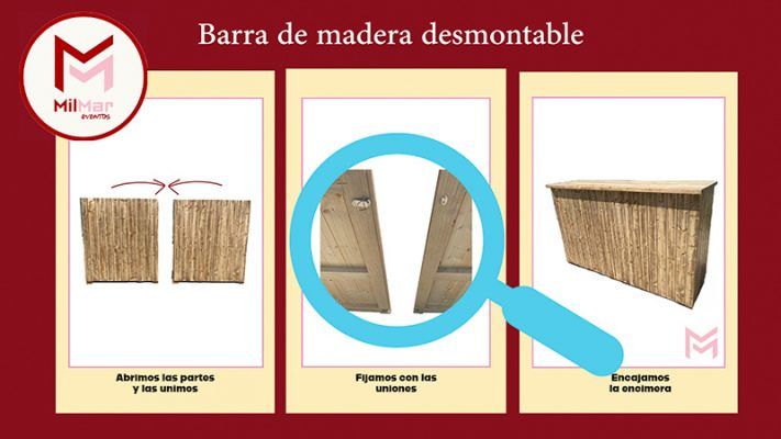 instrucciones barra de madera desmontable
