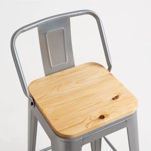 TABURETE TÓLIX ASIENTO RESPALDO MADERA - Imagen 4