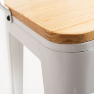 TABURETE TÓLIX ASIENTO RESPALDO MADERA - Imagen 3