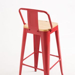 TABURETE TÓLIX ASIENTO RESPALDO MADERA - Imagen 8