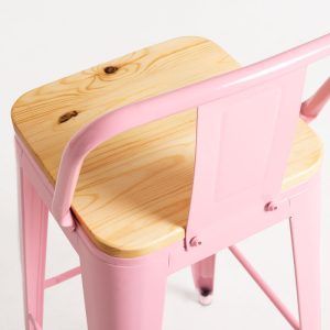 TABURETE TÓLIX ASIENTO RESPALDO MADERA - Imagen 5