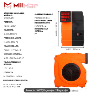 MOTOR TURBINA PARA HINCHABLES - Imagen 3