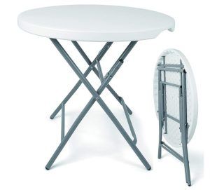 Mesa de Resina Plegable Redonda 75cm↑ x 80cmø