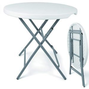 Mesa de Resina Plegable Redonda 75cm↑ x 80cmø