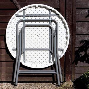 Mesa de Resina Plegable Redonda 75cm↑ x 80cmø - Imagen 2