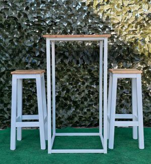 CONJUNTO MESA ALTA INDUSTRIAL + TABURETES - Imagen 12