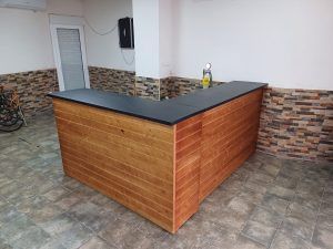 BARRA DE MADERA DUELAS HORIZONTALES SIN SEPARACIÓN - Imagen 2