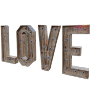 LETRAS DE MADERA CON LUZ
