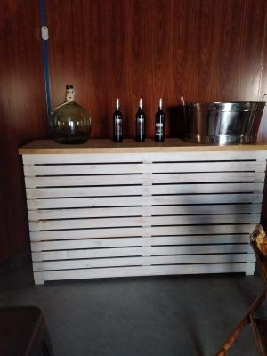 BARRA DE MADERA DUELAS HORIZONTALES CON SEPARACIÓN - Imagen 10