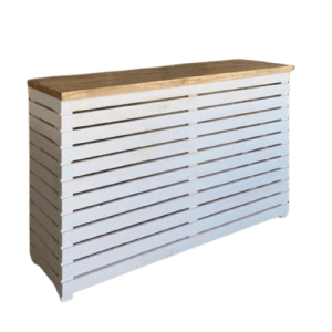 BARRA DE MADERA DUELAS HORIZONTALES CON SEPARACIÓN