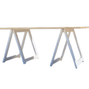 MESA DE MADERA CON CABALLETES 200X100 CM