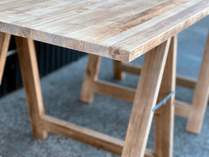 MESA DE MADERA CON CABALLETES 200X100 CM - Imagen 6