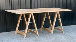 MESA DE MADERA CON CABALLETES 200X100 CM - Imagen 4