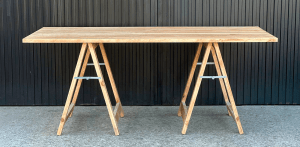 MESA DE MADERA CON CABALLETES 200X100 CM - Imagen 8