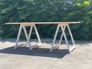 MESA DE MADERA CON CABALLETES 200X100 CM - Imagen 7