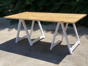 MESA DE MADERA CON CABALLETES 200X100 CM - Imagen 9