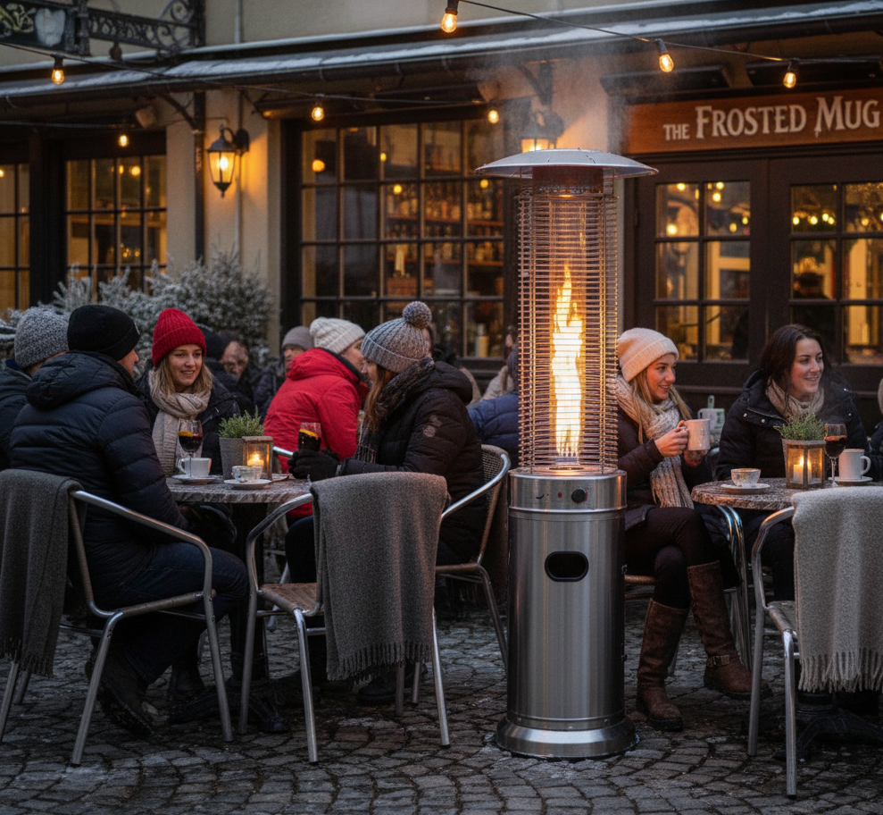 ESTUFA CILÍNDRICA BAJA ACERO INOXIDABLE - Imagen 2