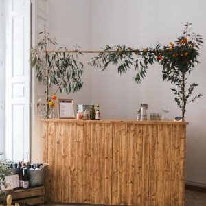 barra de madera desmontable eventos milmar