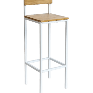 TABURETE DE MADERA Y METAL