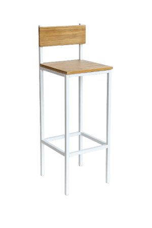 TABURETE DE MADERA Y METAL