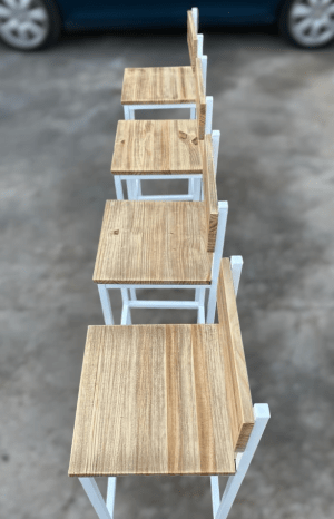 TABURETE DE MADERA Y METAL - Imagen 5