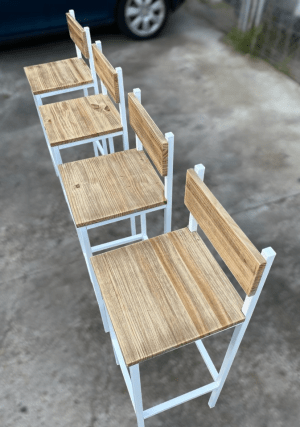 TABURETE DE MADERA Y METAL - Imagen 6