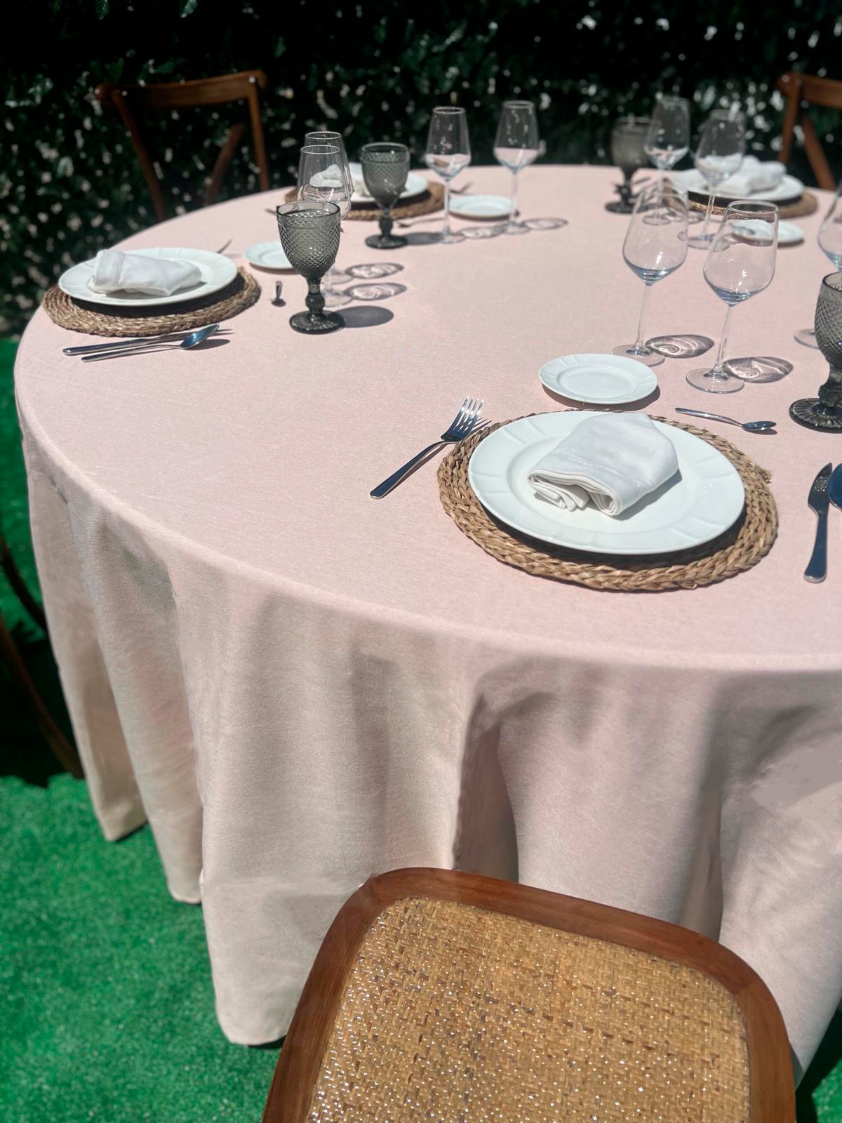 MANTEL REDONDO FALSO LINO 180CM/200CM - Imagen 8