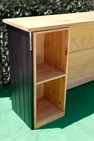 PACK BARRA DE MADERA + MUEBLE AUXILIAR DE ALMACENAJE - Imagen 2