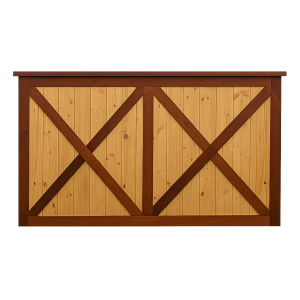 MOSTRADOR DE MADERA PLEGABLE CON MARCO EN X