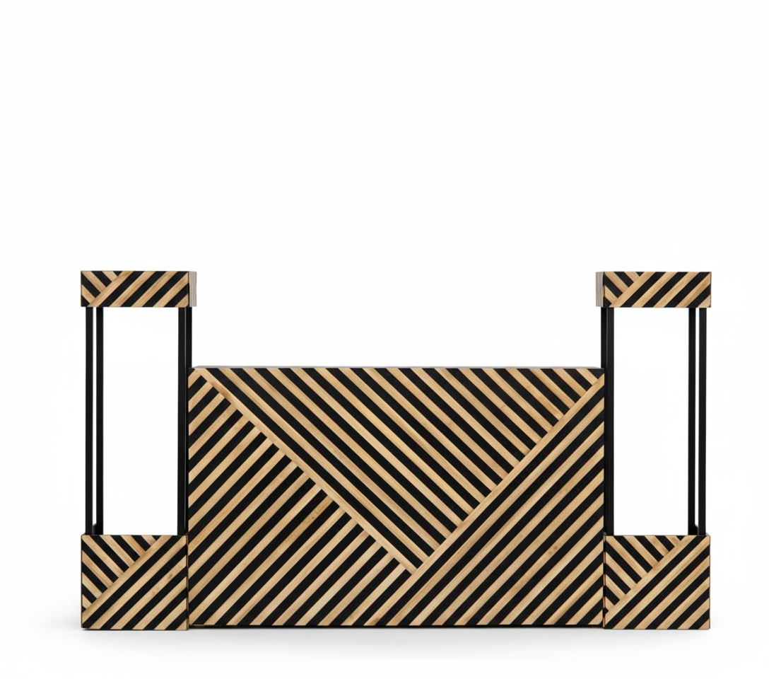 PACK CABINA DJ LISTADA DIAGONAL + 2 TÓTEMS