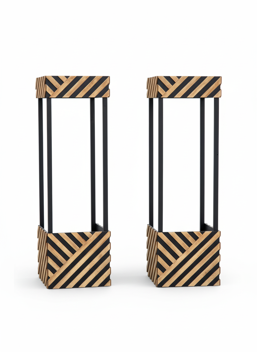 TOTEM DE MADERA LISTADO DIAGONAL