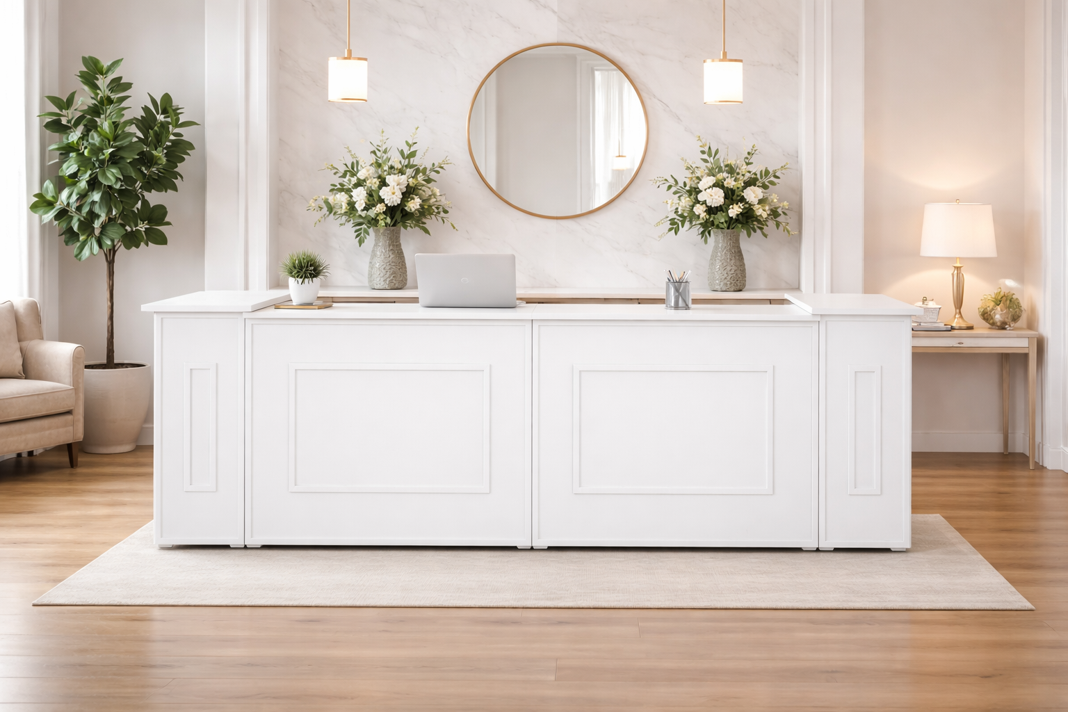 MOSTRADOR DE MADERA PLEGABLE CON COLUMNAS - Imagen 5